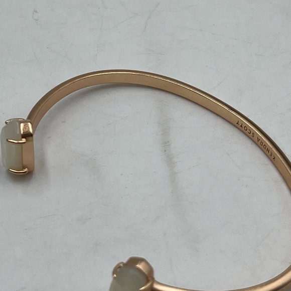 Kendra Scott Edie Rose Gold Ivory Mother of Pearl Cuff Adjustable Bracelet - Picture 13 of 16
